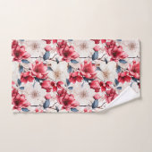 rood kersenbloemenpatroon bad handdoek (Handdoek)