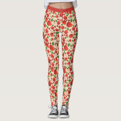  rood kersenfruit boomgaard patroon leggings (Voorkant)