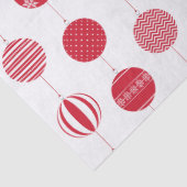 Rood Kerst Bal Patroon Tissue Paper Tissuepapier (Detail)