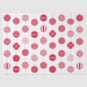 Rood Kerst Bal Patroon Tissue Paper Tissuepapier (Voorkant)