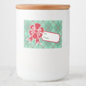 Rood Kerst Bow Gift Label Eten Labels Voedselcontainer Etiket (Voorkant)
