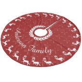 Rood kerst kerstfamilie naam rendierpijlen fleece kerstboom rok (Gekanteld)