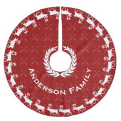 Rood kerst kerstfamilie naam rendierpijlen kerstboom rok (Voorkant)