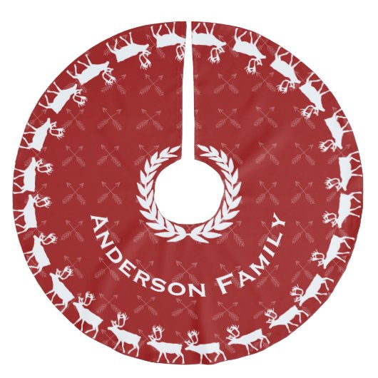 Rood kerst kerstfamilie naam rendierpijlen kerstboom rok (Voorkant)