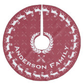 Rood kerst kerstfamilie naam rendierpijlen kerstboom rok (Voorkant)