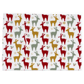 Rood Kerst Rendier Patroon#12 ID1009 Groot Cadeauzakje (Achterkant)