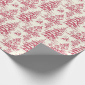 Rood Kerst Toile Wrapping Paper Cadeaupapier (Hoek)