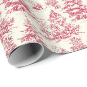 Rood Kerst Toile Wrapping Paper Cadeaupapier (Rol Hoek)