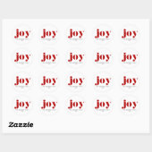 Rood KERST Vet Typografie Modern Kerstmis Ronde Sticker (Vel)