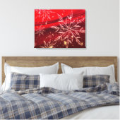 Rood kerstachtergrond canvas afdruk (Insitu (Slaapkamer))