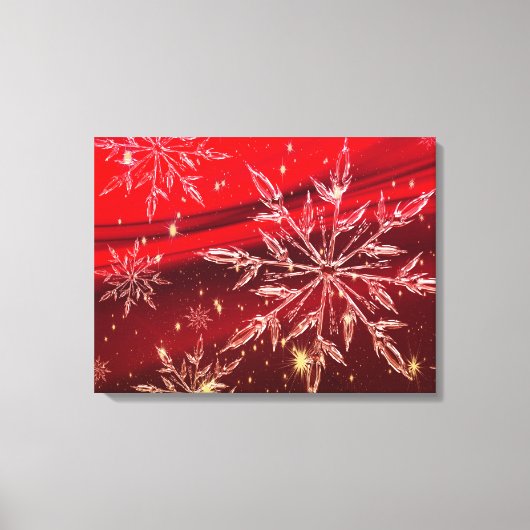 Rood kerstachtergrond canvas afdruk (Voorkant)