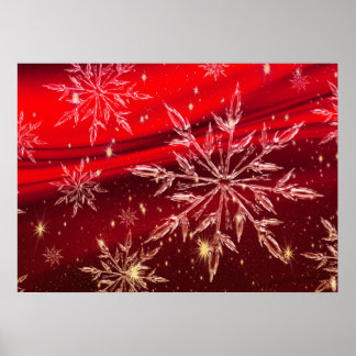 Rood kerstachtergrond poster