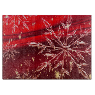 Rood kerstachtergrond snijplank