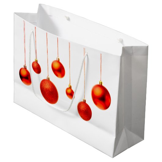 Rood kerstbal Balls decoratiefoto Groot Cadeauzakje (Voorkant Gekanteld)