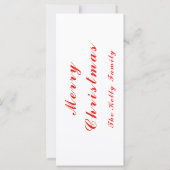 Rood kerstbal decoratieve foto met tekst (Achterkant)