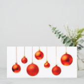 Rood kerstbal decoratieve foto met tekst (Staand voorkant)