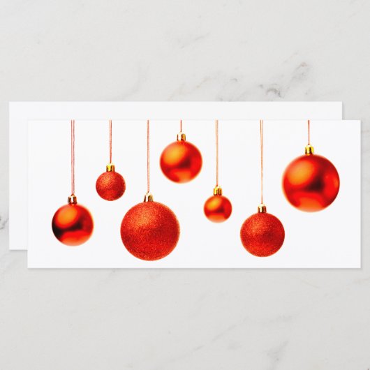 Rood kerstbal decoratieve foto met tekst (Voorkant / Achterkant)