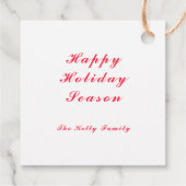 Rood kerstbal decoratieve foto met tekst bedankjes labels (Achterkant)