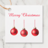 Rood kerstbal decoratieve foto met tekst bedankjes labels (Voorkant)