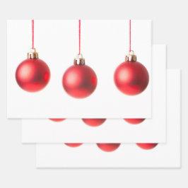 Rood kerstbal decoratieve foto met tekst inpakpapier vel