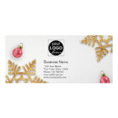 Rood kerstballen Gift Gold Snowflakes Korting Reclamekaart (Achterkant)