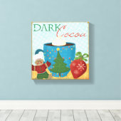 Rood kerstbekertje met Creamy Cocoa Canvas Afdruk (Insitu (Houten vloer))