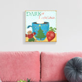 Rood kerstbekertje met Creamy Cocoa Canvas Afdruk (Insitu (Woonkamer))