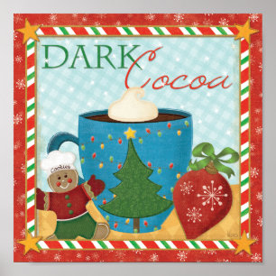 Rood kerstbekertje met Creamy Cocoa Poster