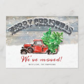  Rood kerstBoerderij Truck Rustic Moving Aankondiging (Voorkant)