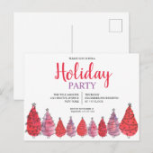 Rood kerstbomen Briefkaart voor feestdag (Voorkant / Achterkant)