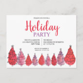 Rood kerstbomen Briefkaart voor feestdag (Voorkant)