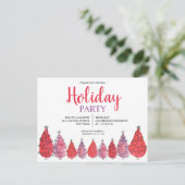 Rood kerstbomen Briefkaart voor feestdag (Staand voorkant)