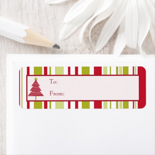 Rood kerstbomen Cadeaus Label Etiketten (Insitu)