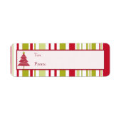 Rood kerstbomen Cadeaus Label Etiketten (Voorkant)