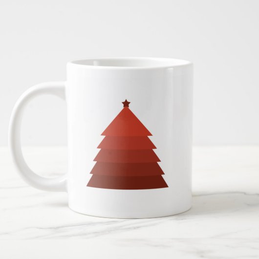 Rood kerstbomen Mok met cadeau (Links)