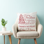 Rood kerstboom, er is geen plek als thuisbus kussen (Stoel)