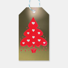 ROOD KERSTBOOM KERSTFEEST WIT CADEAULABEL