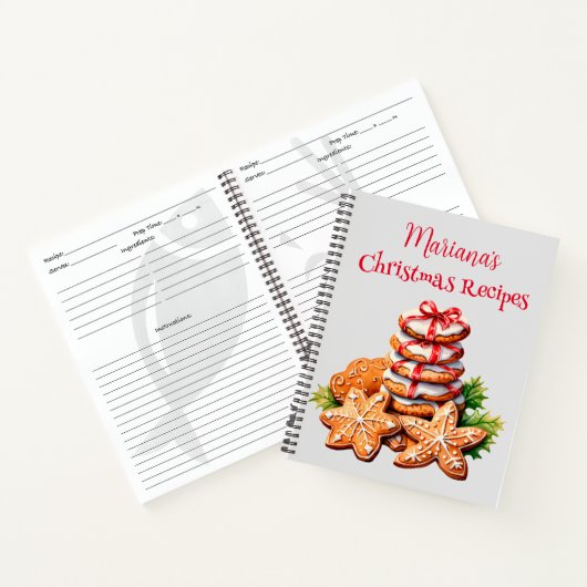 Rood kerstboom recept notitieboek (Binnen)