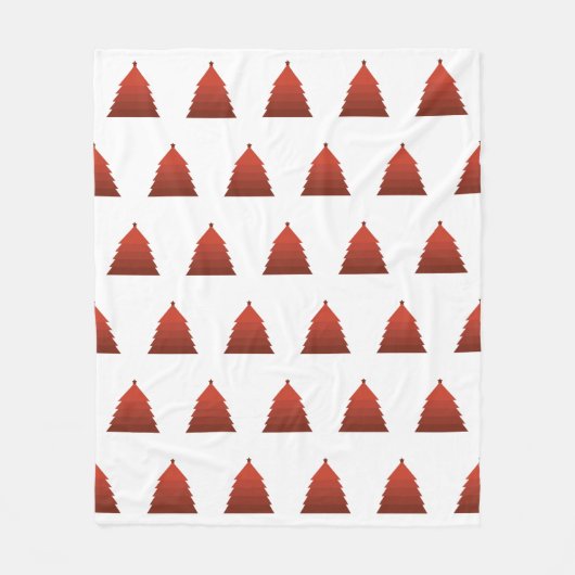Rood kerstboomblauw fleece deken (Voorkant)