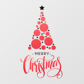 Rood kerstboomfeest: feestdag raamsticker (Vel)