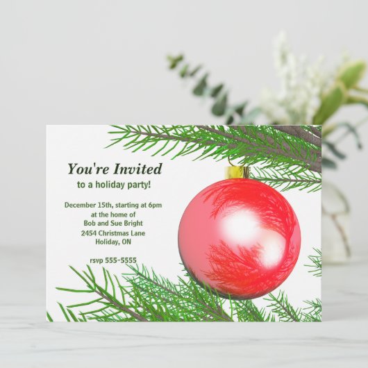 Rood kerstboomfeest kaart (Staand voorkant)