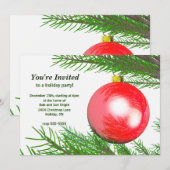 Rood kerstboomfeest kaart (Voorkant / Achterkant)