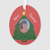 Rood kerstboomfotoornament ornament (voorkant)
