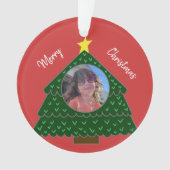 Rood kerstboomfotoornament ornament (voorkant)