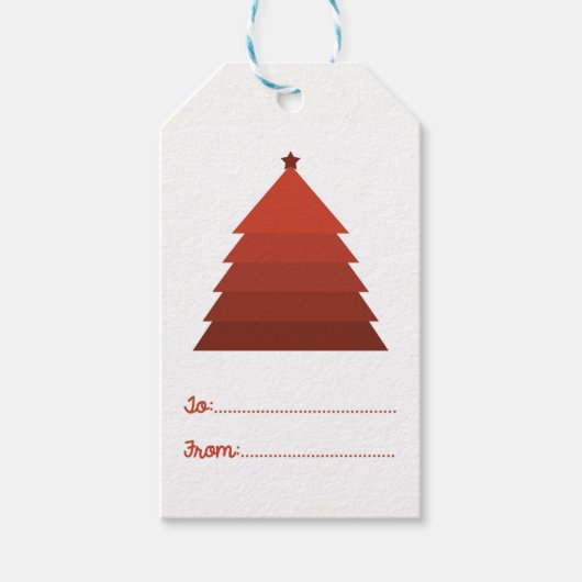 Rood kerstboomgeschenk Labels Cadeaulabel (Voorkant)