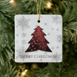 Rood kerstboomkeramisch Ornament