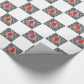 Rood kerstboomkerstmis Gecontroleerde ontwerpfeest Cadeaupapier (Hoek)