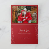 Rood kerstboomornament Foto Kaart (Binnen)