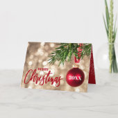 Rood kerstboomornament Foto Kaart (Voorkant)