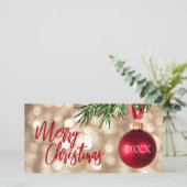 Rood kerstboomOrnament Vlat Holiday Kaart (Staand voorkant)